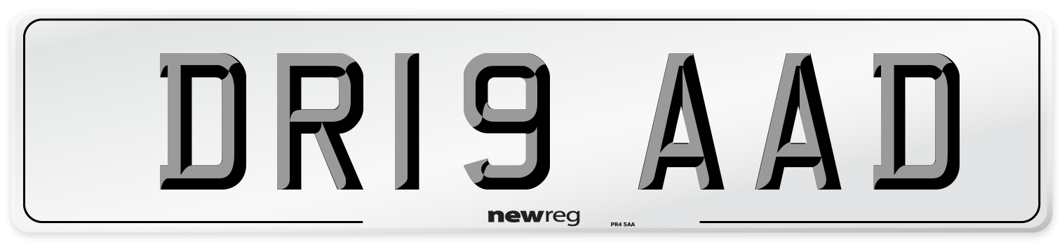DR19 AAD Number Plate from New Reg